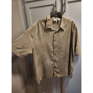 Rainforest Cafe Men's Button Down Hawaiian Tropical Leaves Shirt Sz XXL